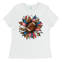 White american football sunflower Ladies Tee - HRA Design Shop