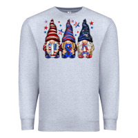 Heather Grey USA gnomies 4th of july Premium Sweatshirt - HowdyJamesFarm