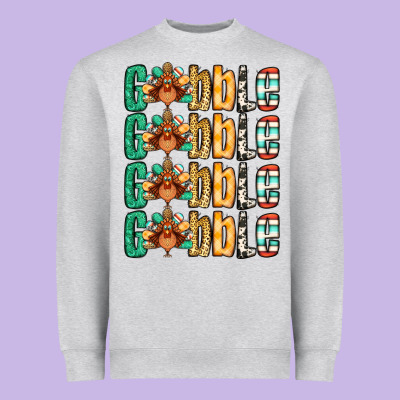 Gobble Till You Wobble Thanksgiving Turkey Heavyweight Sweatshirt Designed By Nancycooperartshop