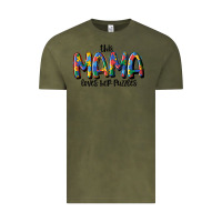 Vintage Olive this mama loves her puzzle Vintage Tee - MaliasSmallBusiness