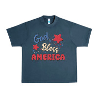 Midnight Navy god bless america Urban Heavy Tee - MaliasSmallBusiness