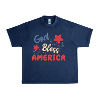 Navy god bless america Urban Heavy Tee - MaliasSmallBusiness
