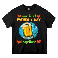 Black our first father's day together and beer Heavy Core Tee - HRA Design Shop
