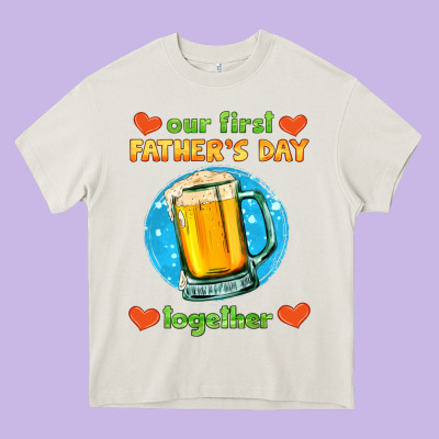 Our First Father's Day Together And Beer Heavy Core Tee Designed By Hra Design Shop