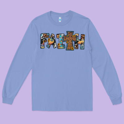 Faith Cross Long Sleeve Tee Designed By Jahusdesignshop