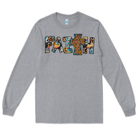 Heather Grey faith cross Long Sleeve Tee - JahusDesignShop