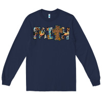 Navy faith cross Long Sleeve Tee - JahusDesignShop