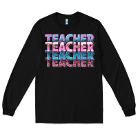 Black teacher stacked Long Sleeve Tee - NancyCooperArtShop