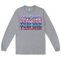 Heather Grey teacher stacked Long Sleeve Tee - NancyCooperArtShop
