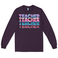 Plum teacher stacked Long Sleeve Tee - NancyCooperArtShop