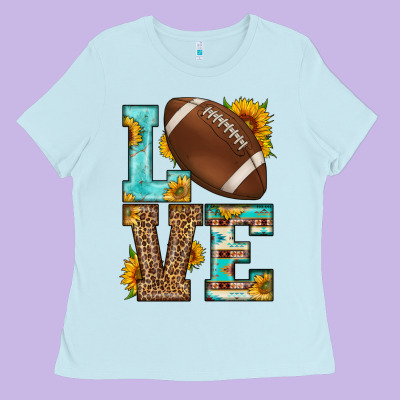 Western Love American Football Ladies Tee Designed By Hra Design Shop