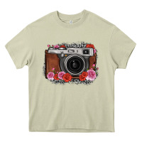 Mossy rose grey leopard vintage camera Heavy Core Tee - FaDigitalArtStudio