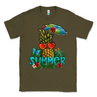 Army Green Summer Classic Tee - CowhideDigitalArt