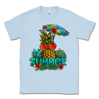 Dusty Blue Summer Classic Tee - CowhideDigitalArt