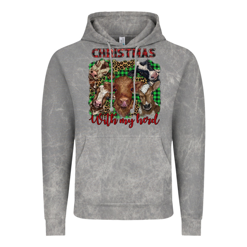 Christmas With My Herd Cows Vintage Hoodie by BarkalooDesign | Teevron