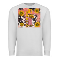 Dove Grey cowgirl boots sunflower Premium Sweatshirt - TumblerDesignByShophia