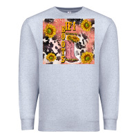Heather Grey cowgirl boots sunflower Premium Sweatshirt - TumblerDesignByShophia