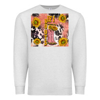 Oatmeal Heather cowgirl boots sunflower Premium Sweatshirt - TumblerDesignByShophia