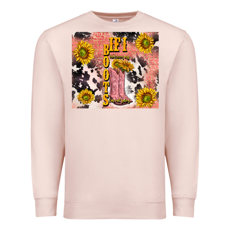Cowgirl Boots Sunflower Premium Sweatshirt by TumblerDesignByShophia | Teevron