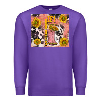 Purple cowgirl boots sunflower Premium Sweatshirt - TumblerDesignByShophia