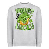 Heather Grey howdy go lucky st patrics day Heavyweight Sweatshirt - MaliasSmallBusiness