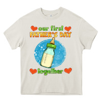 Cream our first father's day together and baby bottle Heavy Core Tee - HRA Design Shop