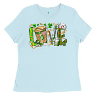 Baby Blue St Patricks love nurse Ladies Tee - RacoonDesign