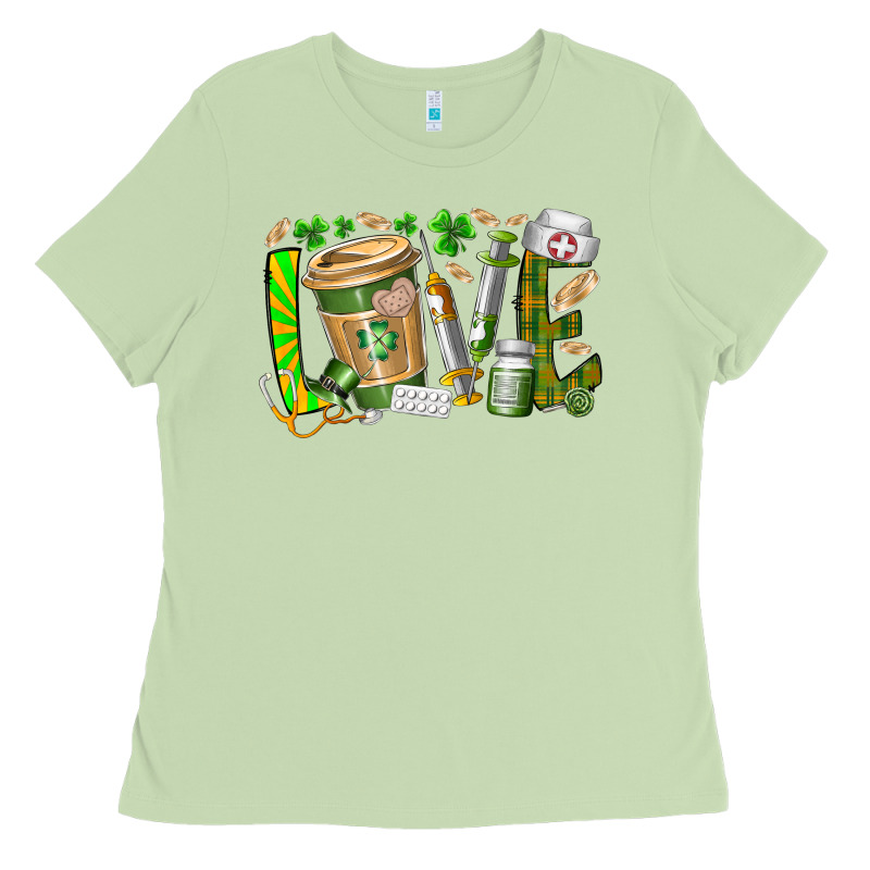 St Patricks Love Nurse Ladies Tee by RacoonDesign | Teevron