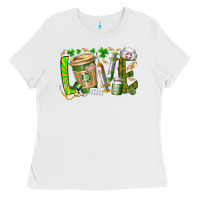 White St Patricks love nurse Ladies Tee - RacoonDesign
