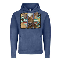 Vintage Denim western wreath baby calf Vintage Hoodie - BarkalooDesign