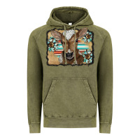 Vintage Olive western wreath baby calf Vintage Hoodie - BarkalooDesign