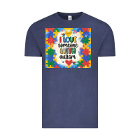 Vintage Denim ı love someone with autism Vintage Tee - MaliasSmallBusiness