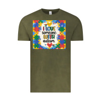 Vintage Olive ı love someone with autism Vintage Tee - MaliasSmallBusiness