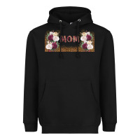 Black mom burgundy flowers with leopard Heavyweight Hoodie - TumblerDesignByShophia