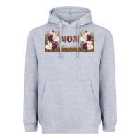 Heather Grey mom burgundy flowers with leopard Heavyweight Hoodie - TumblerDesignByShophia