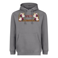 Mom Burgundy Flowers With Leopard Heavyweight Hoodie | Teevron