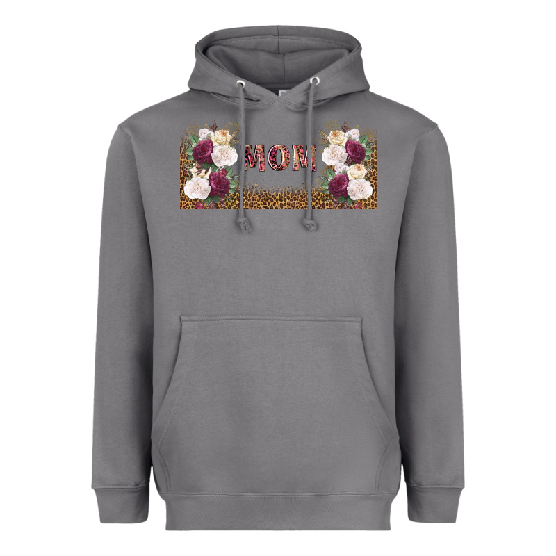 Mom Burgundy Flowers With Leopard Heavyweight Hoodie by TumblerDesignByShophia | Teevron