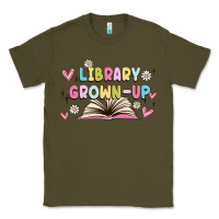 Army Green library grown up Classic Tee - MaliasSmallBusiness
