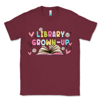 Burgundy library grown up Classic Tee - MaliasSmallBusiness