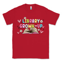 Red library grown up Classic Tee - MaliasSmallBusiness