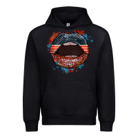 Black American flag lips 4th of july Urban Hoodie - FaDigitalArtStudio