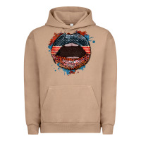 Pigment Burro American flag lips 4th of july Urban Hoodie - FaDigitalArtStudio