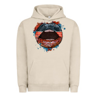 Pigment French Oak American flag lips 4th of july Urban Hoodie - FaDigitalArtStudio