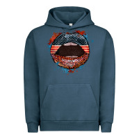 Pigment Midnight Navy American flag lips 4th of july Urban Hoodie - FaDigitalArtStudio