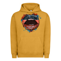 Pigment Peanut Butter American flag lips 4th of july Urban Hoodie - FaDigitalArtStudio