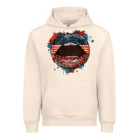 Sandshell American flag lips 4th of july Urban Hoodie - FaDigitalArtStudio