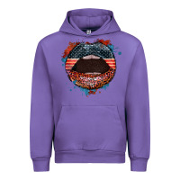 Tulip American flag lips 4th of july Urban Hoodie - FaDigitalArtStudio