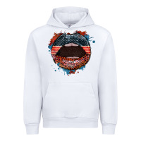American Flag Lips 4th Of July Urban Hoodie | Teevron