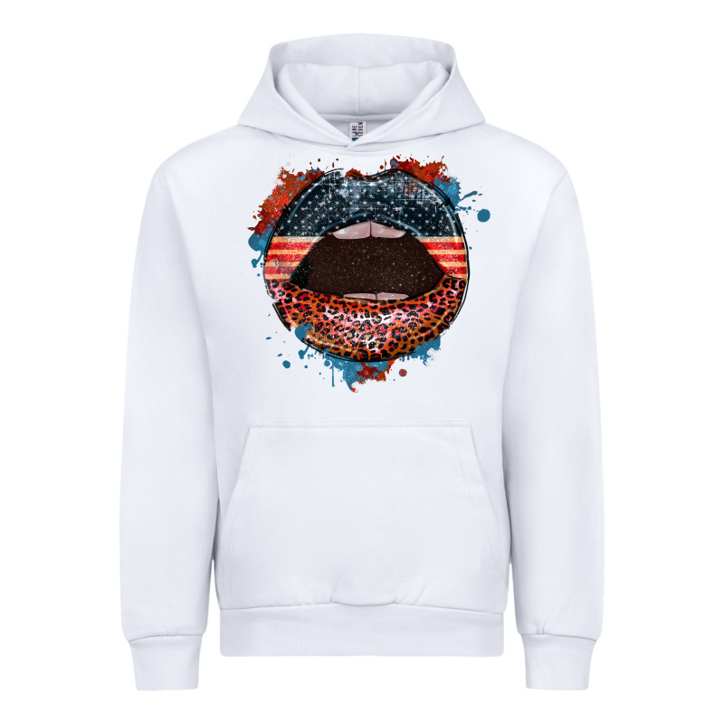 American Flag Lips 4th Of July Urban Hoodie by FaDigitalArtStudio | Teevron
