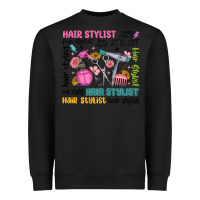 Black hair stylist typography Heavyweight Sweatshirt - MaliasSmallBusiness